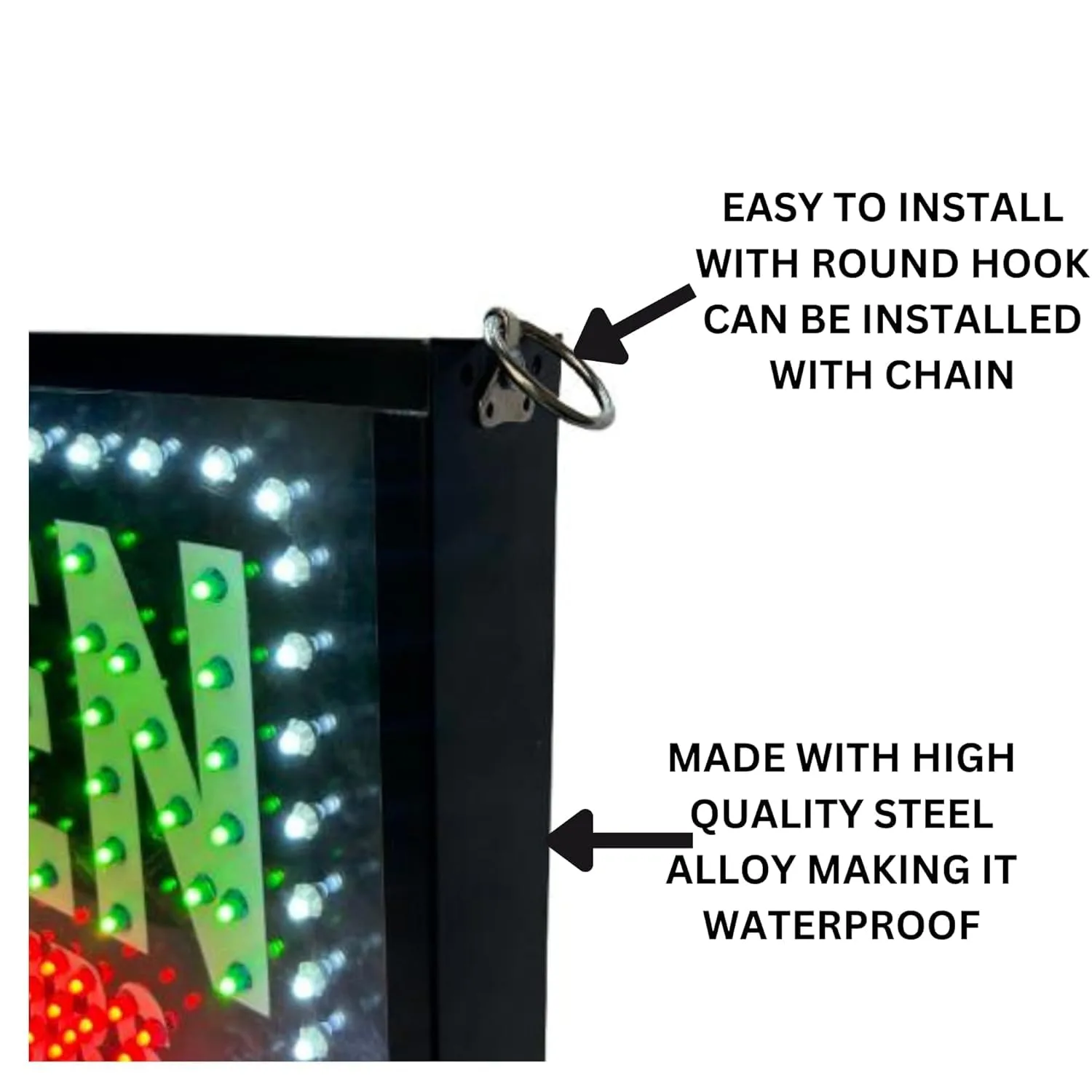 Bar LED Sign Board Hook Features