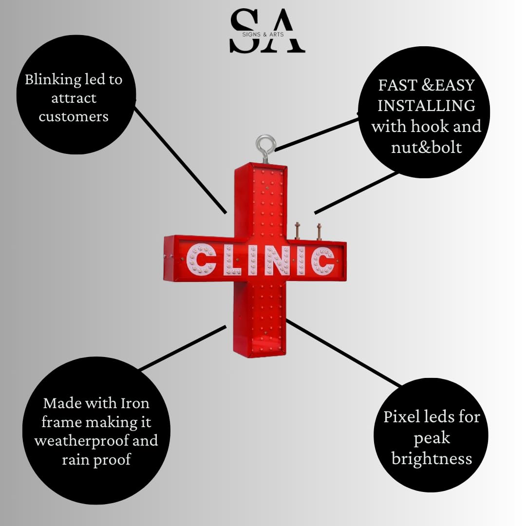 Clinic LED Sign Board Perspective View