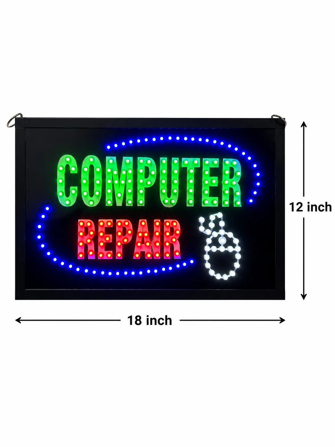 Computer Repair LED Sign Board Size 18x12 inch