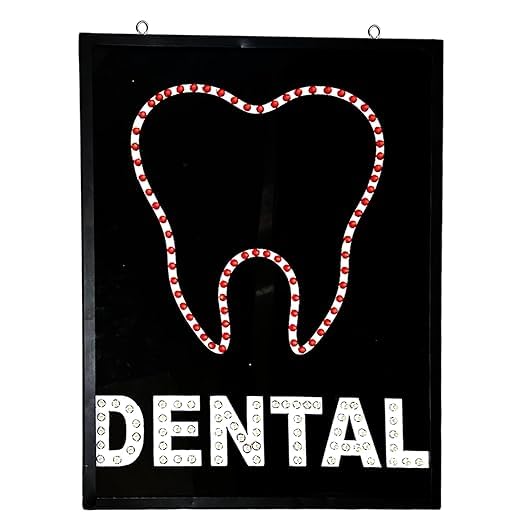 Dental LED Sign Board Lit Blue