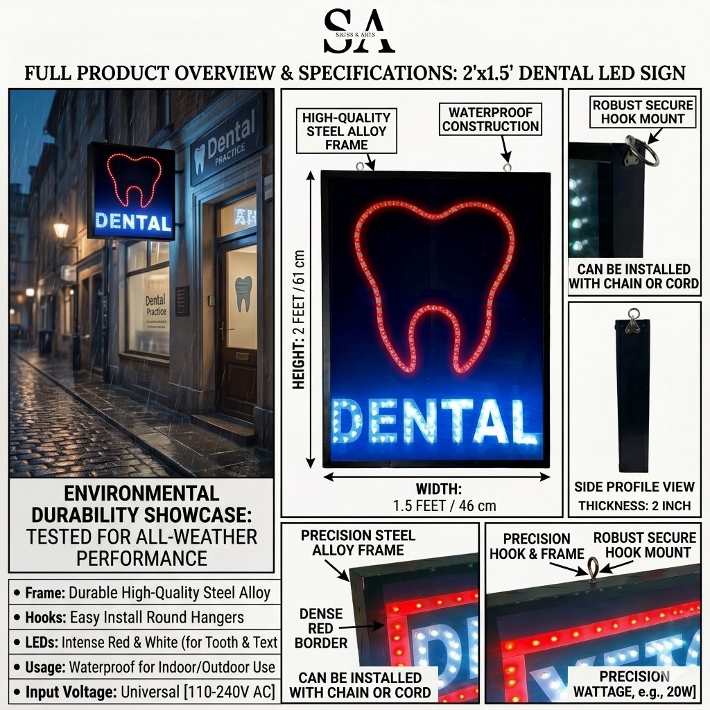Dental LED Sign Board Full Overview