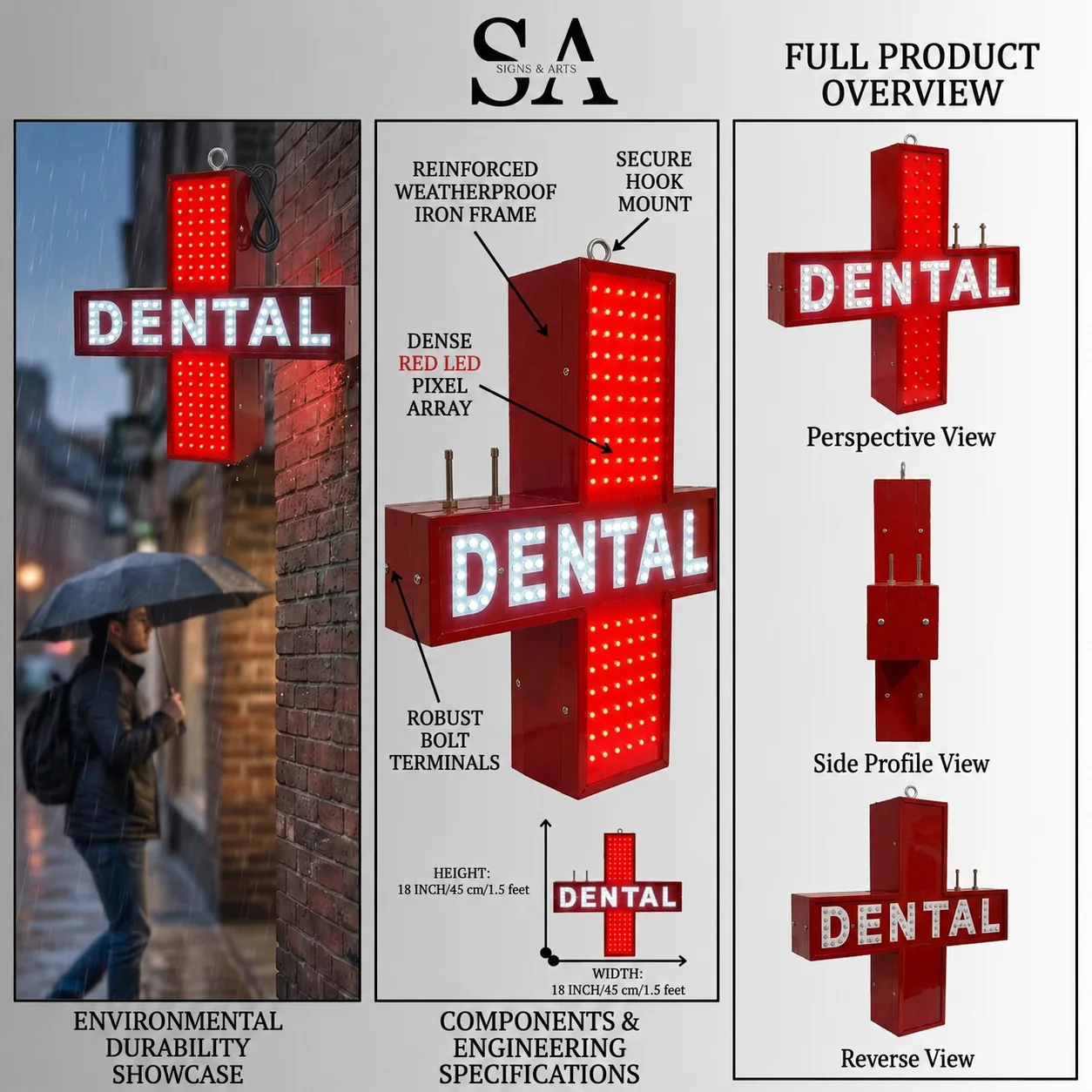 Dental Plus LED Sign Board full product overview