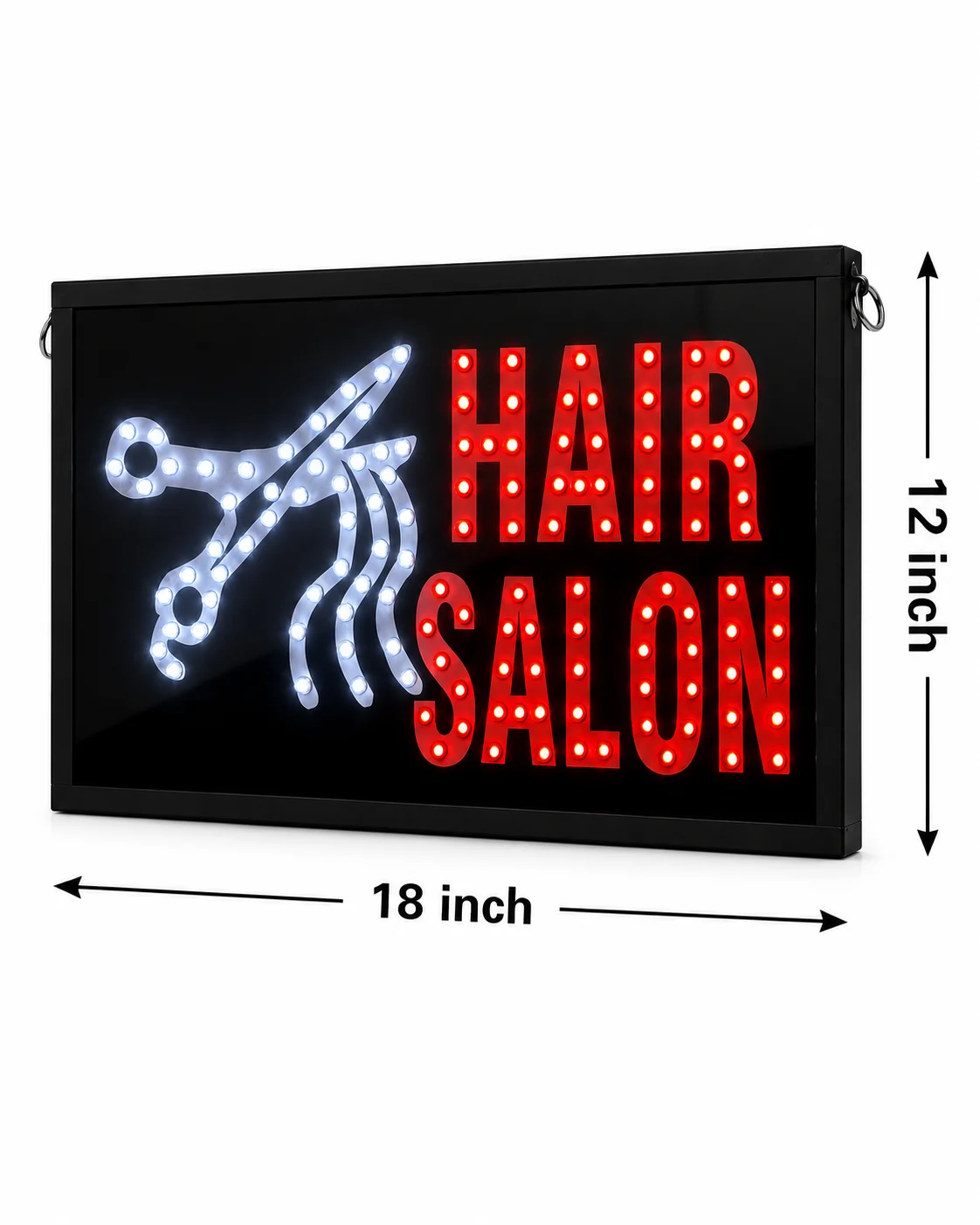 Hair Salon LED Sign Board Size 18x12 inch