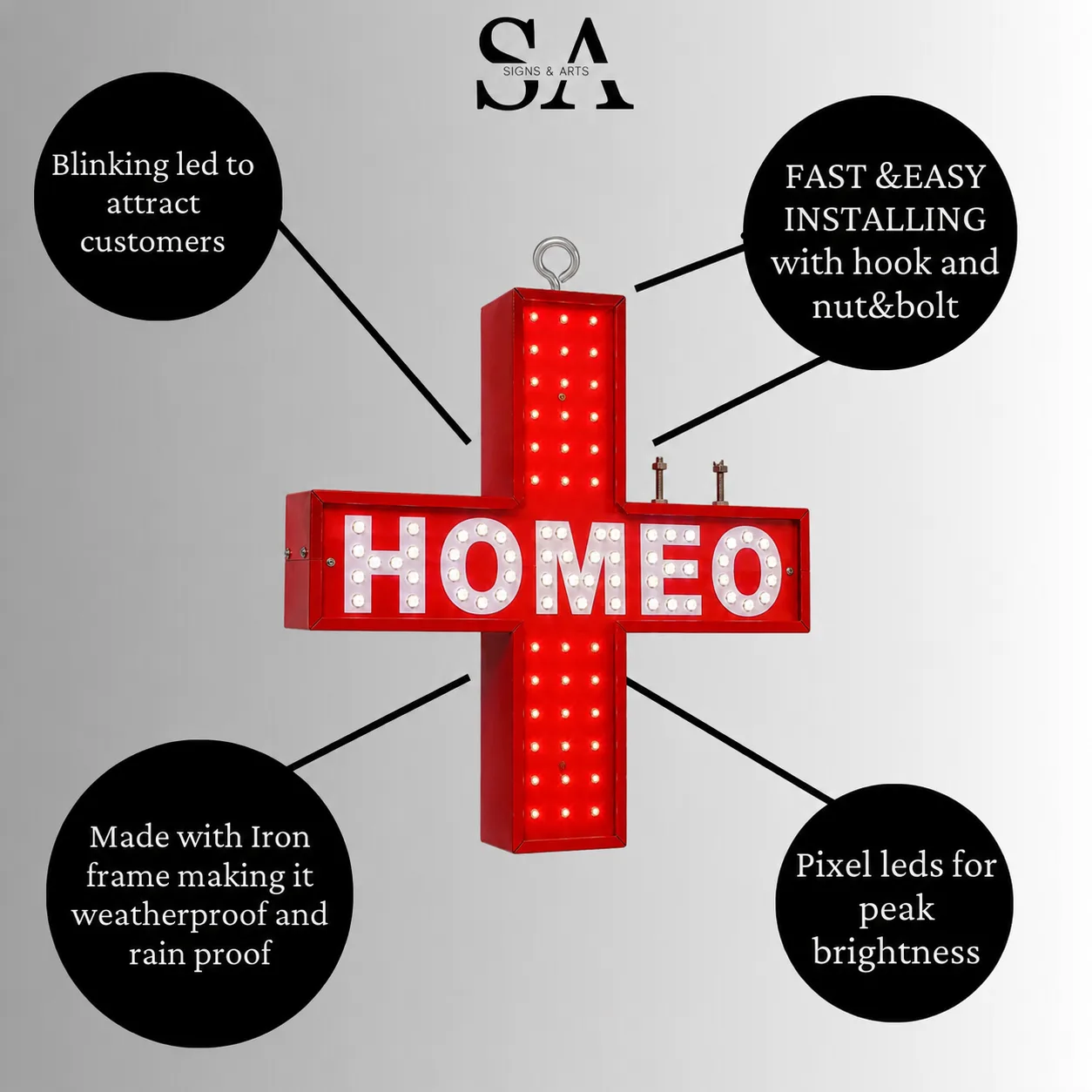 Homeo LED Sign Board Features