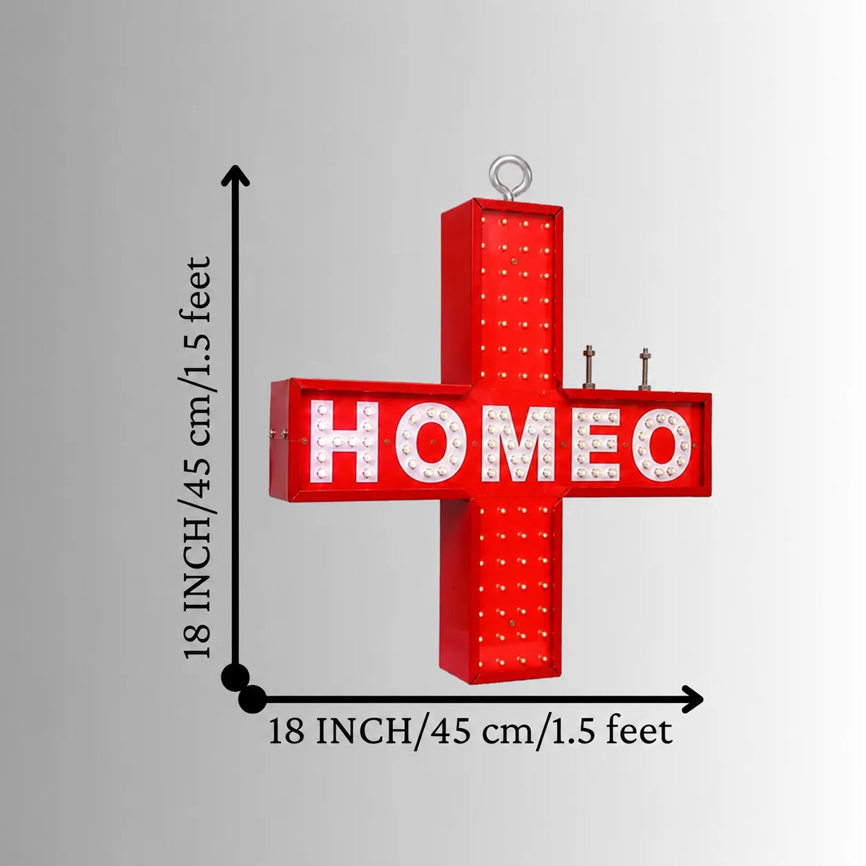 Homeo LED Sign Board Size