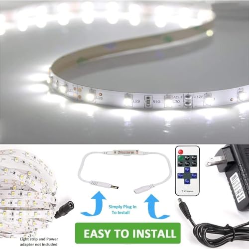 Easy installation of RF controller with LED strip and power adapter