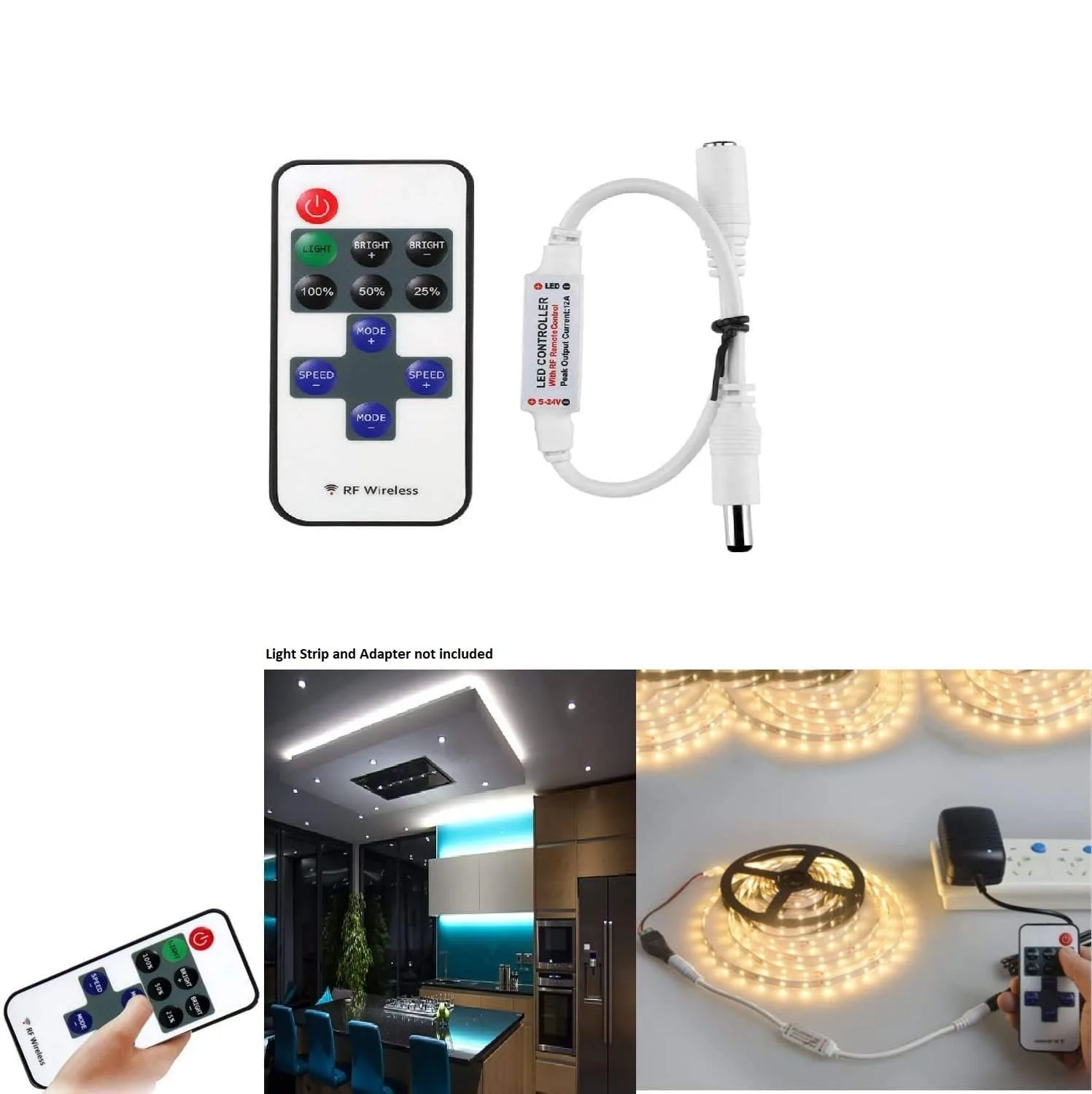 RF LED controller remote functions