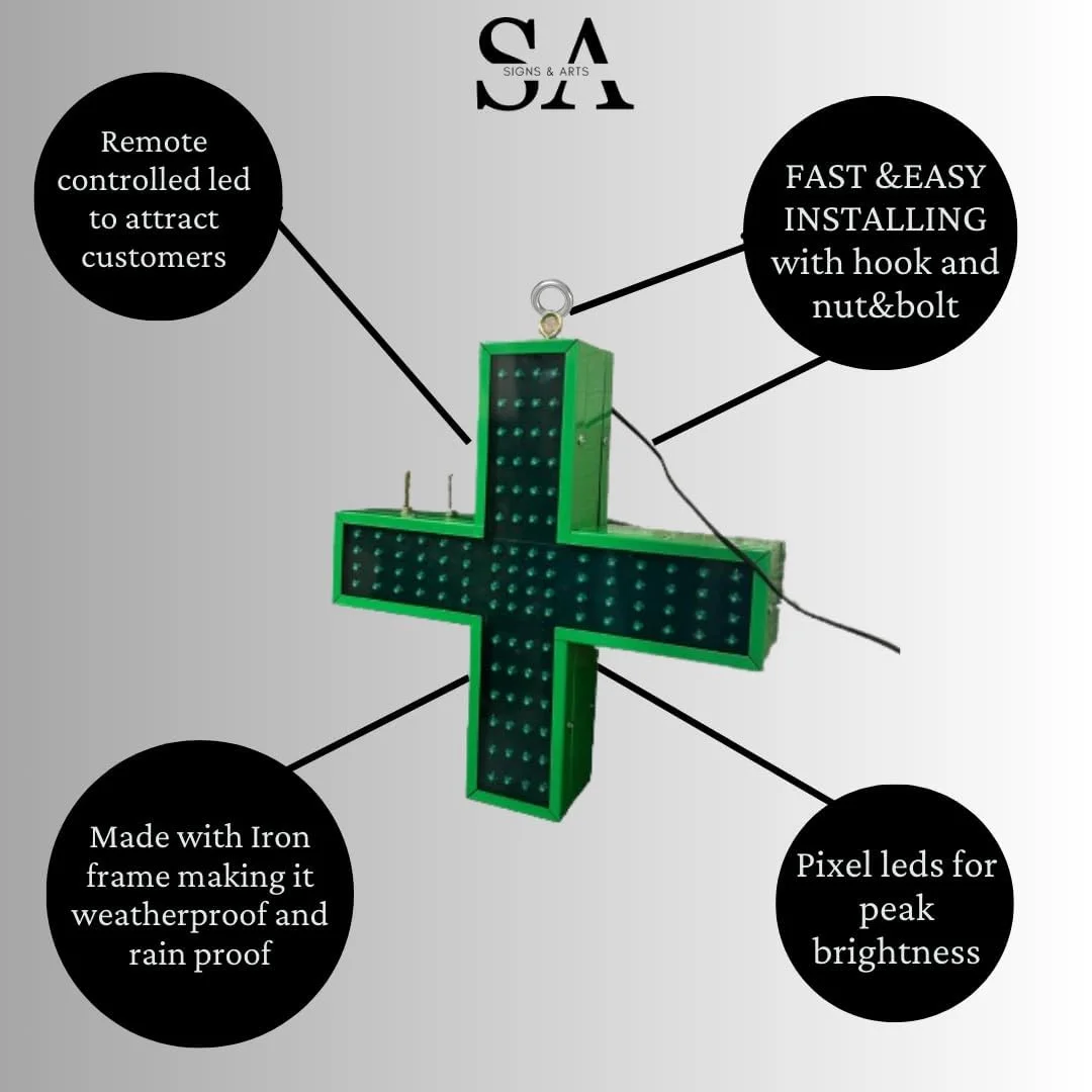 Medical and Pharmacy LED Sign Board Features