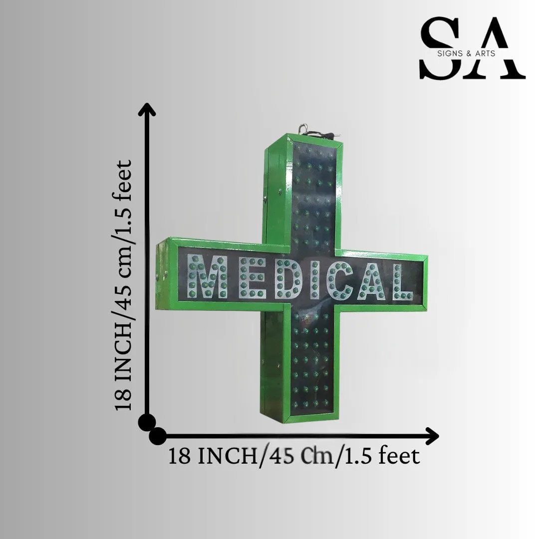 Medical Plus LED Sign Board Size 18x18 inch