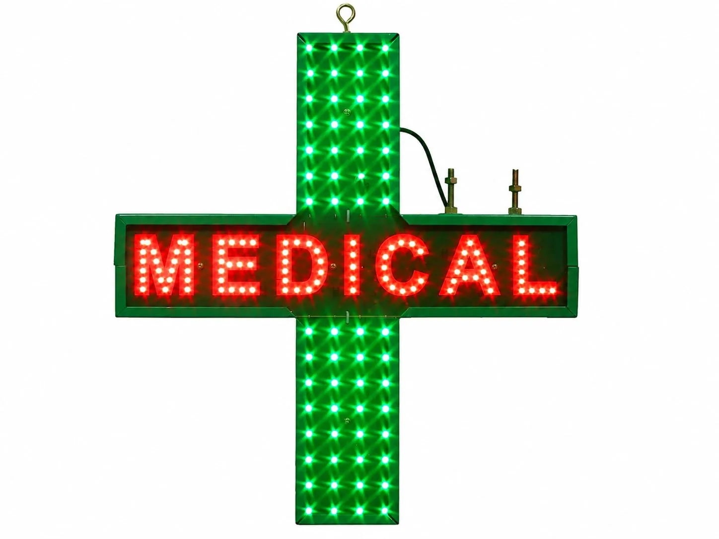 Medical LED Sign Board Red Green Perspective