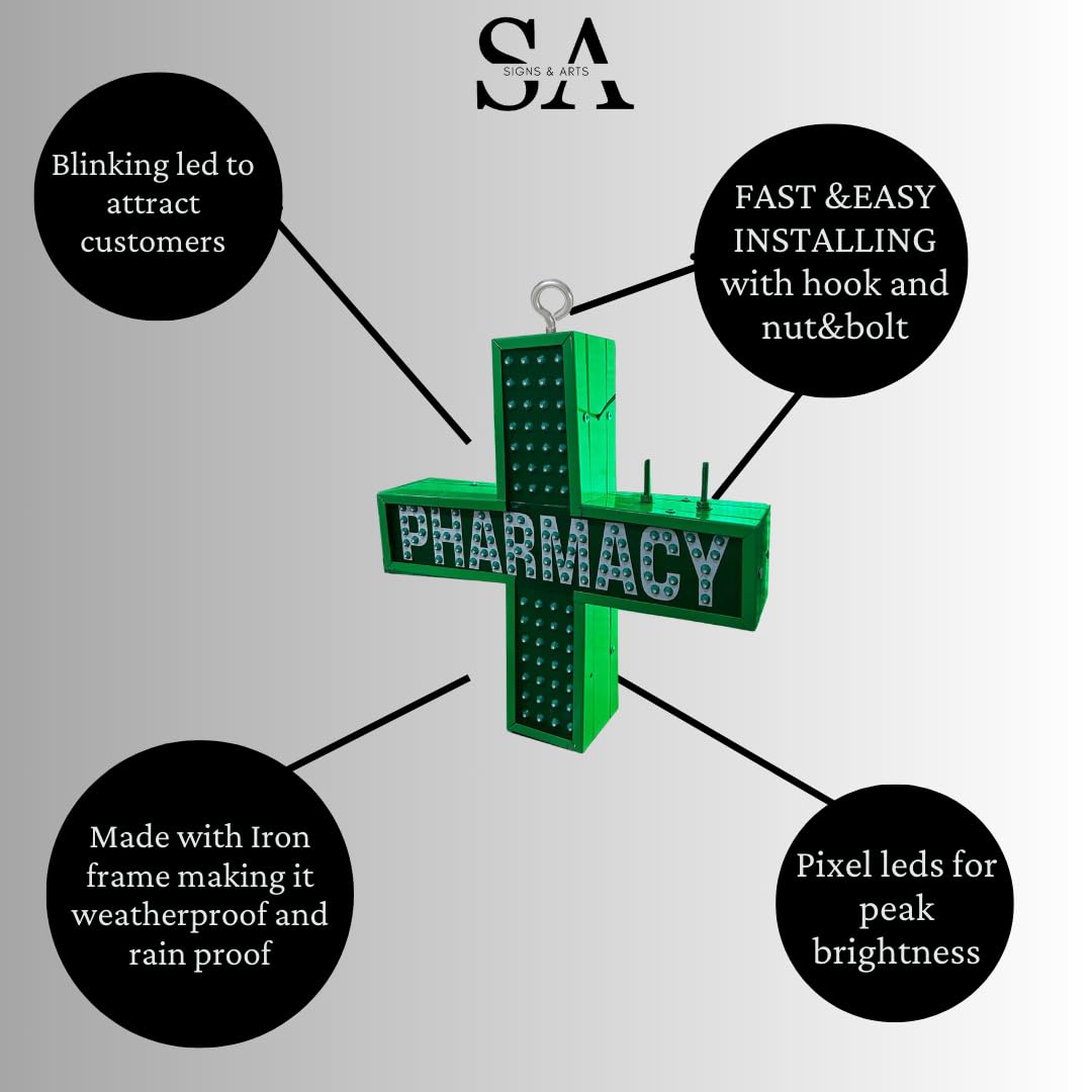 Pharmacy LED Sign Board Size
