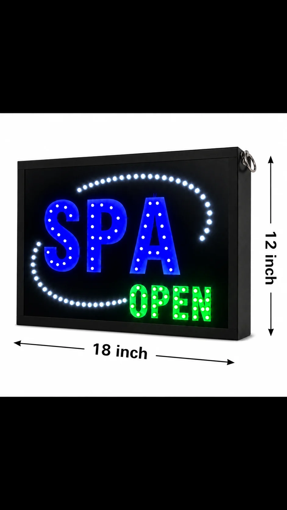 Spa Open LED Sign Board Size 18x12 inch